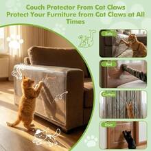 1 Roll Anti Cat Scratch Furniture Protector Tape Self-Adhesive PVC Transparent Tape Couch Guard Pads Stickers For Couch Sofa,Pet Supplies Cat Scratch ,Cat Accessories - 20*300cm - View 4