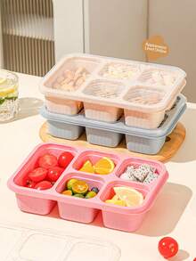 1PC Lunch Box, Portable Bento Box With Lid, 5-Compartment Food Storage Container, Reusable Lunch Box For Adults, Leak-Proof Food Storage Box, Suitable For Work, Camping, Picnic, Kitchen Storage, Cabinet Organizer, Kitchen Accessories - Multicolor - View 6