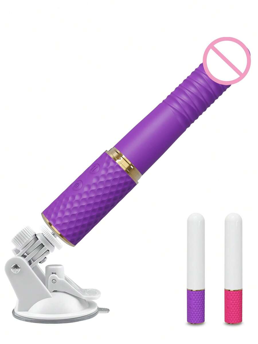 8.9 Inch Thrusting Vibrating Dildo Sex Toy, Automatic Telescoping Dildo Sex Machine, Realistic Penis G-Spot Vaginal Anal Stimulator, 10 Modes, With Handle And Suction Cup, Prostate Massager, Adult Sex Toy Game, Suitable For Women And Men - Purple - View 1