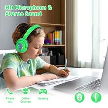 JBUNION Headphone Nirkabel Bluetooth Over-Ear Kakabomi untuk Anak-anak, Pelajar, Remaja, Kontrol Volume 75/85/94dB, Headphone Nirkabel Bluetooth yang Dapat Dilipat dan Diputar - View 2