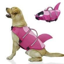 Shark Dog Life Jacket High Buoyancy Swimming Pet Vest With Handle Suitable For Small And Medium Dogs - Rose Red - View 12