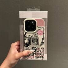 [Expédition 24h depuis DE/FR/ES] Étui de téléphone style européen et américain avec imprimé patchwork motif litchi compatible avec iPhone 17/16/15/14/13/12/11 Plus Pro Max 17Air 16e Galaxy S21-S26 Ultra Edge Fe Plus / Étui de protection antichoc complète, le meilleur choix pour les cadeaux d'anniversaire dans le style piquant de la fille Ins - 1 - Voir 3