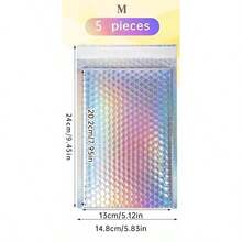 5pcs Colorful Bubble Mailers - 3 Sizes Available, Waterproof & Shockproof, PE Material, Reusable, Self-Adhesive Thickened Packaging Bags, Lightweight Cushioning Bags For Small Item Shipping, Transport, Packaging, Accessory Storage, And Small Business Daily Use, For Jewelry, Phones, Gifts, And Fragile Items - Multiple Styles - View 9