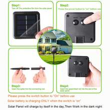 Luces solares de cuerda para exteriores, luces de cuerda solares de alambre de cobre, luces solares navideñas, adecuadas para decoración de jardín/camping/boda/patio - Blanco - Ver 3