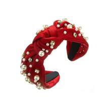 1pc Pearl & Rhinestone Decorated Knotted Headband, Solid Color Fabric Headband, Elegant Non-Slip Women's Daily & Party Hair Accessory - View 12