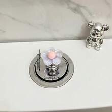 Cute Flower Toilet Flush Button, Creative Bathroom Water Tank Flush Switch For Long Nails Nail Art - B - View 9