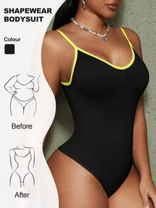 1pc Women's Shapewear Jumpsuit, Abdominal Compression, Waist Cincher, Butt Lifting, Seamless Shaping Jumpsuit, Thong Panty Underwear - Black - View 5