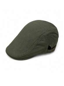 Topi Newsboy Berongga dan Bernapas, Warna Polos, Gaya Baru Musim Gugur/Dingin, Topi Beret Unisex, Topi Baseball Kasual Luar Ruangan - Sisi-sisi yang berongga - View 2