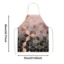 1 pieza Delantal con estampado geométrico degradado - Diseño sin mangas, ajuste duradero y cómodo, con patrón de hexágono geométrico delineado, adecuado para cocinar, hornear y limpieza del hogar, delantal de limpieza doméstica, delantal de tareas del hogar, uniforme del hogar, delantal de jardinería pintado a mano, regalo divertido para vacaciones - Multicolor - Ver 14