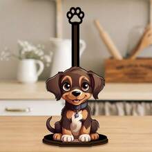 Soporte de madera con forma de perro lindo para toallas de papel de cocina, estante de tela de un solo nivel, soporte vertical para toallas de papel de cocina, estante de almacenamiento de toallas de papel para encimera, estante de toallas de escritorio, estante de almacenamiento para rollos de toallas de papel y envoltura de plástico - Multicolor - Ver 9