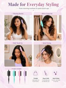 1pc Curly Hair Styling Comb, Curl Definition Detangling Comb With Tail Comb, Root Volumizing Styling Comb, Suitable For Wavy, Curly, Coily Hair, Women & Girls Wet/Dry Hair Styling Tool - Multicolor - View 10