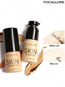 FOCALLURE 31g SPF15+PA SKIN EVOLUTION Liquid Foundation, Full Coverage, Concealing, Color Correcting, Pore Blurring, Long-Lasting Oil Control, Moisturizing, Natural Matte Finish, Waterproof Makeup - #03 WARM IVORY - View 6