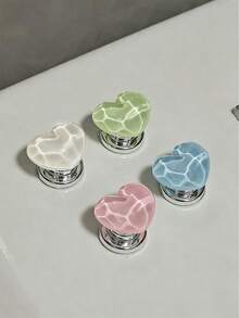 1pc/2pcs/3pcs/4pcs Heart-Shaped Toilet Flush Handle, Flower Toilet Flush Button, Toilet Tank Button, Toilet Presser,Toilet Flush Button Push Rod Tool, Creative Flower Drawer Cabinet Handle, - Easy To Press, Stylish Bathroom Accessory - Multiple Items - View 19