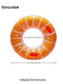 Adult Inflatable Swim Ring, Fruit Print Pool Float, Watermelon/Lemon/Lime/Orange/Kiwi/Dragon Fruit PVC Float - Orange Swimming Ring - View 12