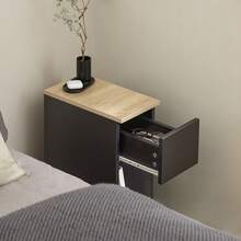 Mesita de noche estrecha SoBuy de 20 cm con cajón, mesa auxiliar que ahorra espacio para habitaciones pequeñas, dormitorio, sala de estar, color negro, 20x35x60 cm, FBT111-SCH - Negro - Ver 10
