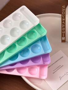 New Macaron Multi-Compartment Nail Art Palette For Gel Polish, Patting Gel, And Painting Gel, Professional Nail Art Mixing Board - Multicolor - View 5