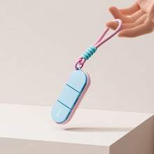 Dopamine-Colored Portable Braided Lanyard Three-Compartment Pill Box With Sealing Ring, Waterproof And Moisture-Proof, Individual Compartments For Carrying Health Supplements And Vitamins - View 6