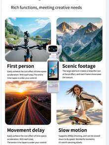 4K Handheld Action Camera, Supports 90° Right/180° Up & Down Rotation, Lighter & More Portable, Suitable For Vlog Video Recording And Life Documentation, With Dual Fill Lights, No App Required, Pocket Vlog Camera, Suitable For Travel And Daily Recording, Back To School Gift - Multi-color B Style - View 9