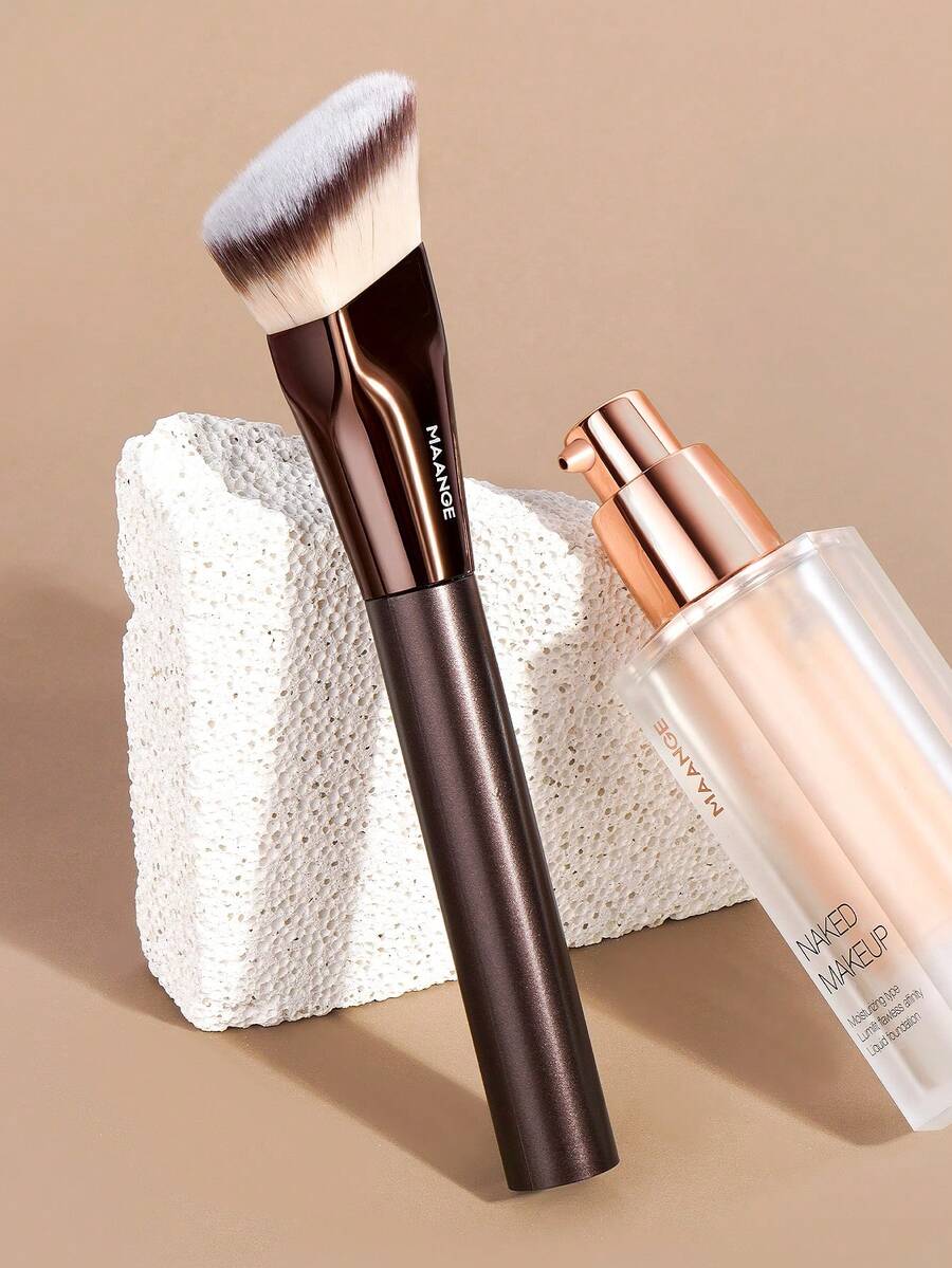 MAANGE 1/8pcs Face Makeup Brushes, Angled Square Foundation Brush, Bronze Brush, Powder Brush, Eyeshadow Brush, Eyebrow Brush, Concealer Brush, Synthetic Bristles/Super Soft Contouring Brush, Concealer Brush, Makeup Tools, Suitable For Daily Face Makeup Use, Travel Essential Makeup Brushes, Foundation Brush For Liquid Makeup/Kabuki Foundation Brush, Vanity/Gift