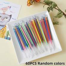 12/24/48/100pcs Glitter Gel Pen Refills - Multi-Color Ink Replacement Set. Suitable For Art, Crafts And Writing Projects - Durable Plastic Material High-Gloss Pen Set, Back To School - Multiple Styles - View 9