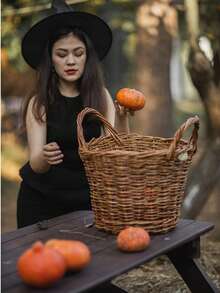 1 pieza Sombrero de bruja, Sombrero de decoración de bruja de Halloween, Adecuado para decoraciones grandes y fiestas - Sombrero de bruja - Ver 3