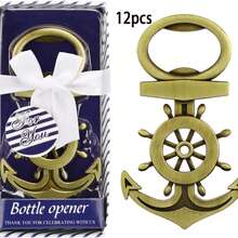 24pcs Metal Anchor Bottle Openers, Wedding Favors, Ocean Theme Baby Shower Party Gifts, Anchor Bottle Openers, Ocean Theme Souvenirs, Beach Party Decorations, Gifts For Men - Silver - View 11