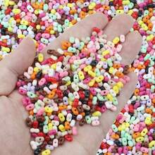 400 pièces de perles acryliques de couleur mélangée en forme de cacahuète avec trou, matériel pour la fabrication de bijoux DIY, collier, bracelet, accessoires perlés faits main - Perles de cacahuètes colorées à faire soi-même - Voir 8