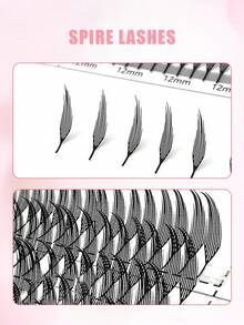 12 Rows Premade Spike Eyelash Extensions 0.07mm Air Series Feather Shape Manga Anime Individual Lashes 8-15mm Mixed Volume Fans DIY Clusters Lashes - 查看 3