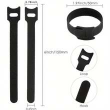 100/50pcs Reusable Hook And Loop Cable Ties, Adjustable Cable Management Straps, Multi-Functional Cable Management Solution, Suitable For Home, Office, Travel, Tablet, Laptop, Electronic Products, Data Center, Desk, TV And Kitchen Appliances - Cable Ties - View 10