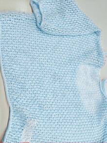 3/4 Sleeve Hollow Back Bow Knit Sweater, Beach Vacation Spring - Baby Blue - View 5