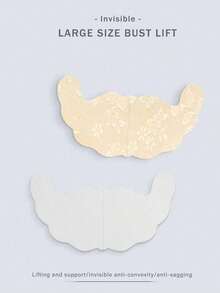 2/4 Pairs Plus Size Breathable Invisible Lace Breast Lift Tape, Random Print, Suitable For Strapless Wedding Dress, Large Breast Lift Tape - Multicolor - View 4