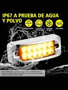 8pc Rectangular Side Ceiling Light Tab Strobe Lights 12-24v - 黃色 - 查看 4