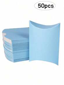 50/10pcs Solid Color Pillow Box, Kraft Paper Gift Packaging Box, Suitable For Wedding, Bridal Shower, Anniversary, Birthday, Holiday Party Favors And Decoration - Multicolor - View 10