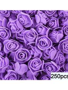 250pcs Artificial Foam Rose Flower Heads, Maintenance-Free, Suitable For Wedding Decoration, Table Centerpiece, Room Decor, Home Living Room Ornament, Autumn Decoration, Cake Dessert DIY, Best Choice For Birthday And Holiday Gifts - Multicolor - View 9