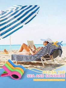 4/8/1pc Assorted Beach Towel Clips Plastic Clothes Clips Wind-Resistant Beach Towel Clips Clothes HangersClothespinsStrong Spring ClipsBeach Chair Towel ClipsSock Clips, Used To Fix Towels, Blankets, QuiltsSuitable For Home And Travel Use - Multicolor - View 8