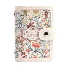 Vintage Oil Painting Floral Card Holder, PU Leather Button Closure, RFID Blocking Multi-Slot Card Wallet, Passport And Document Travel Organizer - Multicolor - View 8