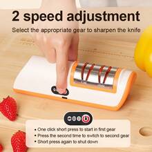 1pc Rechargeable Electric Sharpening Stone, Equipped With A Large Capacity Battery 1200mAH Electric Sharpener, With 2 Adjustable Levels Of Strength, Making It A Great Kitchen Assistant And A Great Gift - Multicolor - View 7