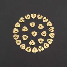 1pc Classic Minimalist Heart Infinity Symbol Letter Pendant Gold Stainless Steel Bead Chain Necklace For Women - Yellow Gold - View 4