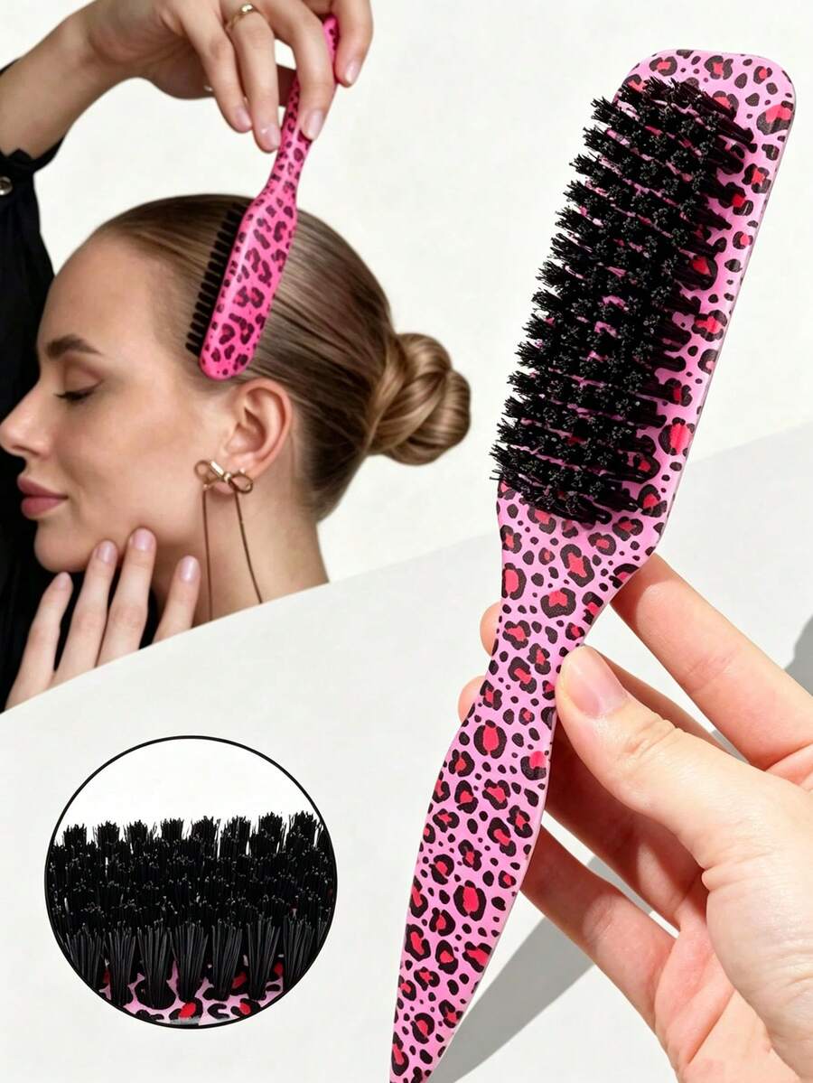 1件裝野豬鬃毛髮刷、鬍鬚刷、平滑野豬鬃毛刷、無香專業造型髮刷，適用粗髮/細髮，男士鬍鬚理容、女士平滑馬尾造型、髮際線控制、頭髮理容、專業髮型打造，返校旅行度假必備髮飾，女士專用梳、解結梳、圓球刷、迷你髮刷組，拋光平滑頭髮，男女皆宜，婚禮禮物、母親節禮物、伴娘禮物、送給女性的禮物