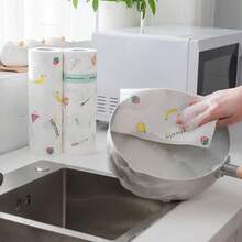 50/100/200pcs Disposable Slouchy Cleaning Cloth, Thickened Kitchen Paper Towels, Non-Stick Oil Dishwashing Cloth, Dry & Wet Dual Use, Cleaning Paper Towels, Random Pattern - Multicolor - View 5
