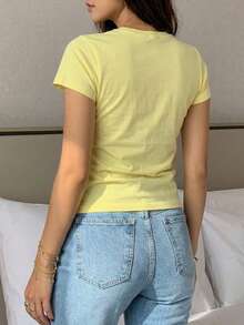 Women T-Shirts - Yellow - View 4