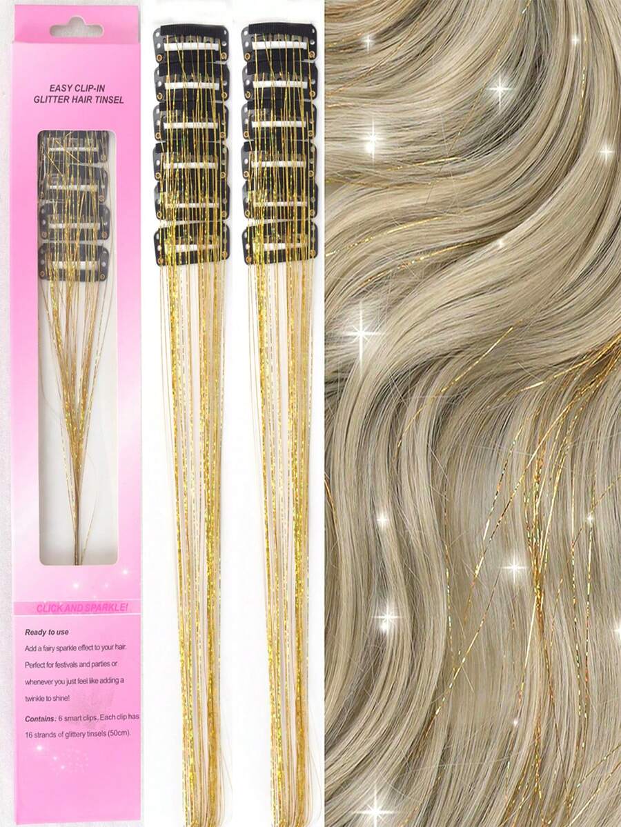 12pcs Glittery Metallic Ribbon Hair Clips Wig Pieces Shiny Hairband Hair Accessories Party Focal Point Delicate Eye-Catching Beautiful Hair Accessory Gift