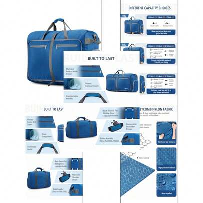 Gonex Bolsa de viaje plegable grande de 100 l y 150 l con compartimento para zapatos, bolsa de lona ligera y repelente al agua para camping, gimnasio, bolsa de fin de semana