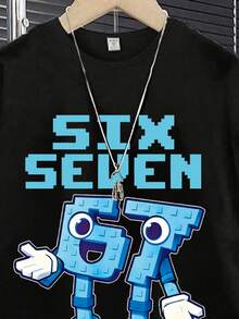 Boys' Letter Print Short Sleeve T-Shirt And Shorts - Black - View 3