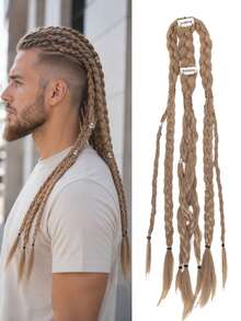 Braided Wig, Hand-Woven, 24-Inch Clip-On Ponytail Extension, Suitable For Men To Wear Daily And For Parties. - Multicolor - View 1