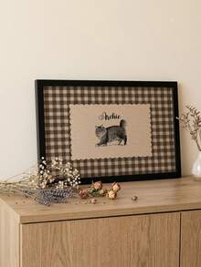 1pc Customized Pet Portrait Vintage Style, Customized Pet Portrait Illustration, Personalized Pet Memorial Souvenir Art, Gift For Pet Owners - Multicolor - View 3