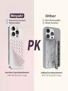 Non-Slip Portable Double-Sided Silicone Suction Cup Detachable Square Phone Holder, Silicone Phone Accessory, Suitable For IPhone And Android Phones, Adjustable Angle, Compact Design, Suitable For Makeup, Dance, Fitness, Yoga, Bathing And Watching TV - Multiple Styles - View 6