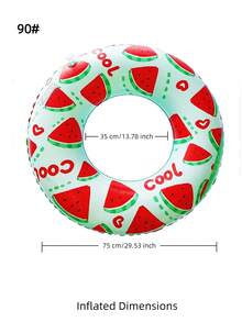 Adult Inflatable Swim Ring, Fruit Print Pool Float, Watermelon/Lemon/Lime/Orange/Kiwi/Dragon Fruit PVC Float - Heart-shaped Watermelon Ring - View 16
