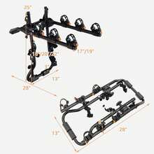 3-Bike Mounted Rack, Trunk Mount Bike Rack With Adjustable Length And Angle, Protective Cradles, Fix Straps, Car Bicycle Rack Carrier, Compatible With Sedans, Hatchbacks, Minivans - 1 - View 9