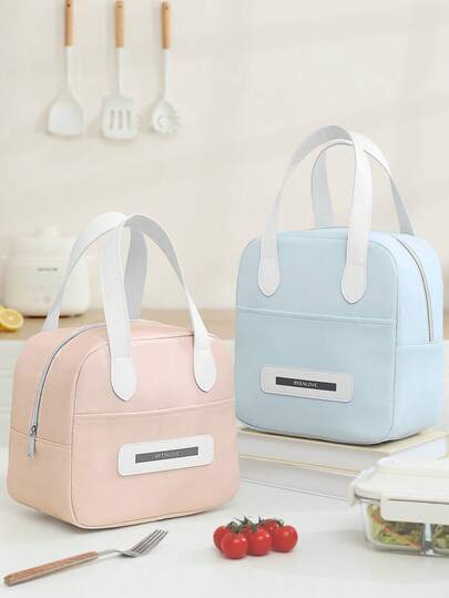 Portable Macaron Color Insulated Lunch Bag, Large Capacity Thermal Handheld Lunch Tote, Reusable Leak-Proof Bento Bag, Suitable For Work, Office, School, Picnic And Camping Food Storage, Cute Soft Tone Cooler Bag, Back To School Essential, Perfect Lunch Storage Gift For Women